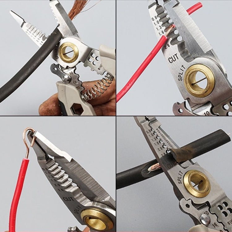 7-inch Multipurpose Wire Stripper With 6 Sizes of Hex Holes(Steel Color) - Pliers by PMC TechLife | Online Shopping South Africa | PMC TechLife