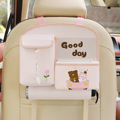 Multifunctional Car Cute Cartoon Rear Seat Back-mounted Storage Bag Garbage Bin in Car(Pink) - Stowing Tidying by PMC Jewellery | Online Shopping South Africa | PMC Jewellery | Buy Now Pay Later Mobicred