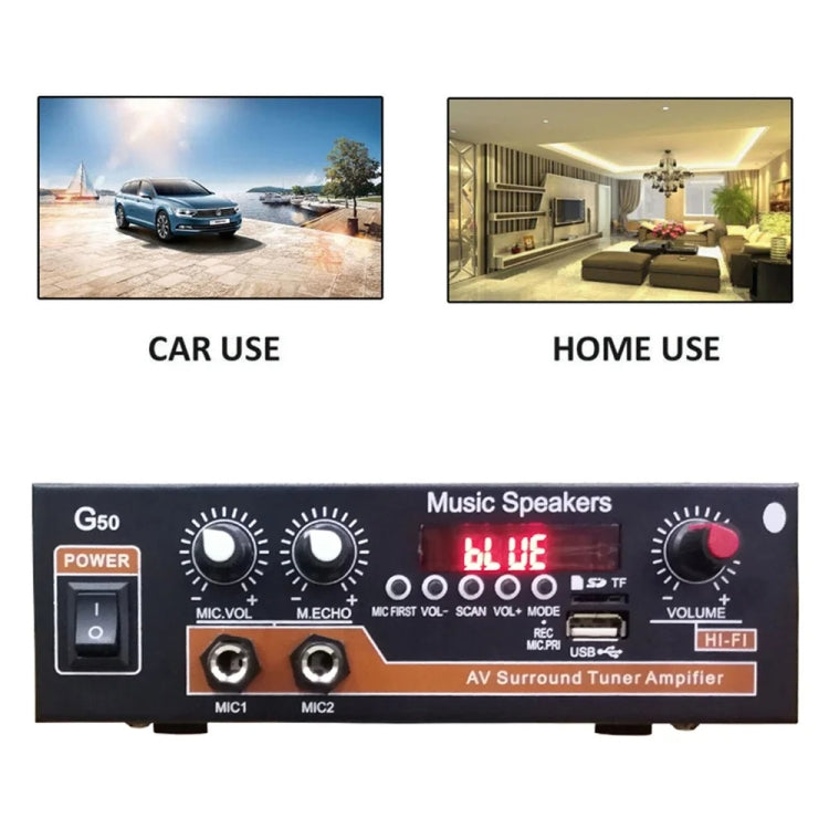 Bluetooth Built-in Recording Microphone USB Flash Drive Digital Dual-purpose Power Amplifier(US Plug 110V) - Car Amplifiers by PMC TechLife | Online Shopping South Africa | PMC TechLife | Buy Now Pay Later Mobicred