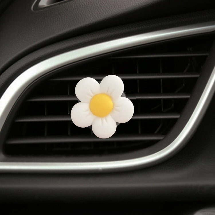 Candy-colored Ffive-petal Flower Car Air Vent Aromatherapy Decorative Clip, Color: White - Air Conditioning System by PMC Jewellery | Online Shopping South Africa | PMC Jewellery