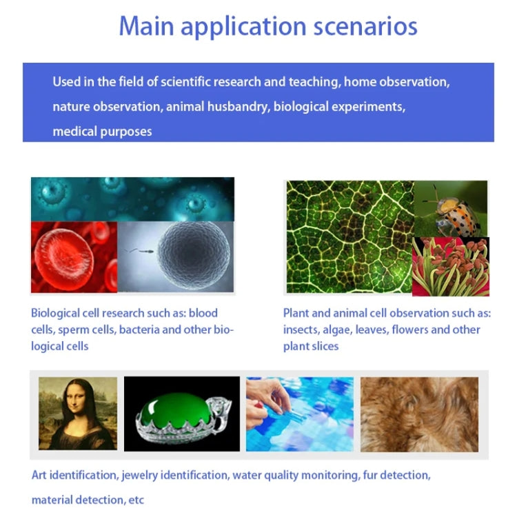 HD Electronic Digital Microscope 5 Inch Screen Touch Key 8000X Biological Cell Electronic Magnifying Glass - free shipping - PMC TechLife - Order now!