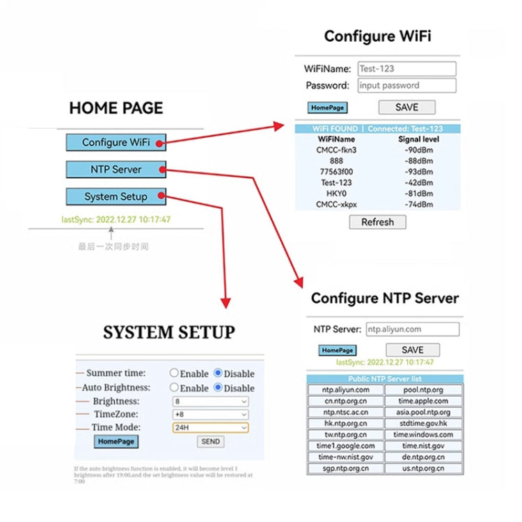 5V/12V WIFI Network Automatic Time Synchronization Digital Electronic Clock Module, Color: Blue - Clocks & Car Meters by PMC TechLife | Online Shopping South Africa | PMC TechLife | Buy Now Pay Later Mobicred