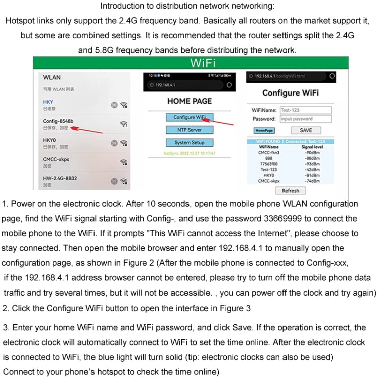 5V/12V WIFI Network Automatic Time Synchronization Digital Electronic Clock Module, Color: Blue - Clocks & Car Meters by PMC TechLife | Online Shopping South Africa | PMC TechLife | Buy Now Pay Later Mobicred