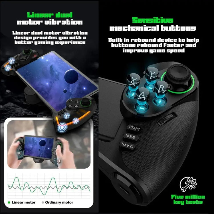 IPEGA Mechanical Gamepad Tablet Cell Phone Stretch Wireless Bluetooth Grip For N-S / P3 / PC / Switch / Android / IOS, Product color: Black - Gamepads by IPEGA | Online Shopping South Africa | PMC Jewellery | Buy Now Pay Later Mobicred