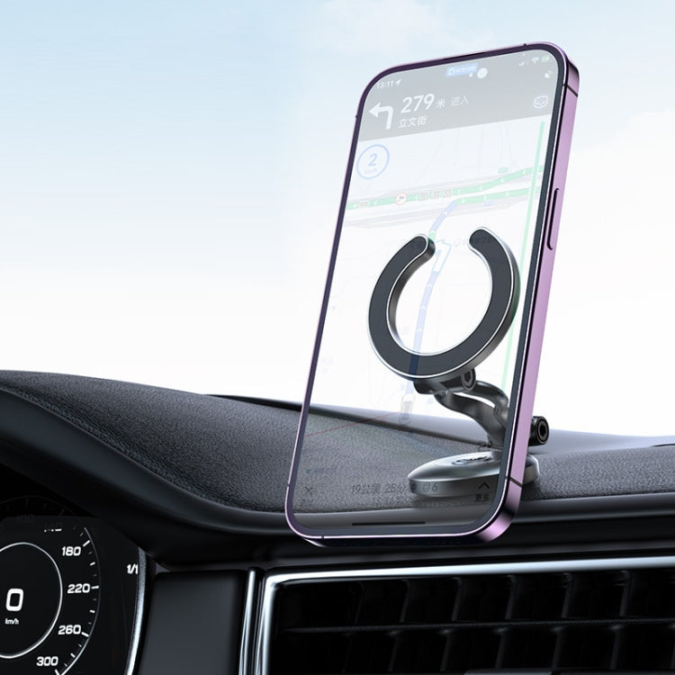 Metal Magsafe Magnetic Mobile Phone Folding Holder(Pearl Black) - Car Holders by PMC Jewellery | Online Shopping South Africa | PMC Jewellery