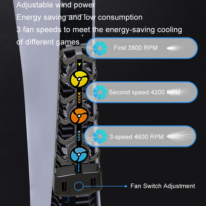 HHC-P5032 For PS5 Host Cooling Fan Hollow Cooling Heat Sink Multi-Color LED Light Three-Speed Cooling Fan Accessories - Others by PMC Jewellery | Online Shopping South Africa | PMC Jewellery | Buy Now Pay Later Mobicred