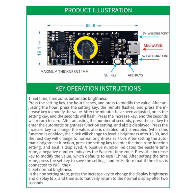 Online Version USB Electronic Clock Wireless WIFI Automatic Time Clock Module(Random Color Delivery) - free shipping - PMC TechLife - Order now!