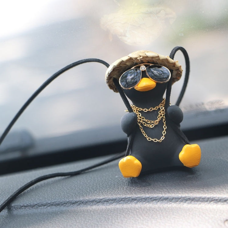 Swing Tycoon Duck Car Decoration Pendant(Black) - Ornaments by PMC Jewellery | Online Shopping South Africa | PMC Jewellery | Buy Now Pay Later Mobicred