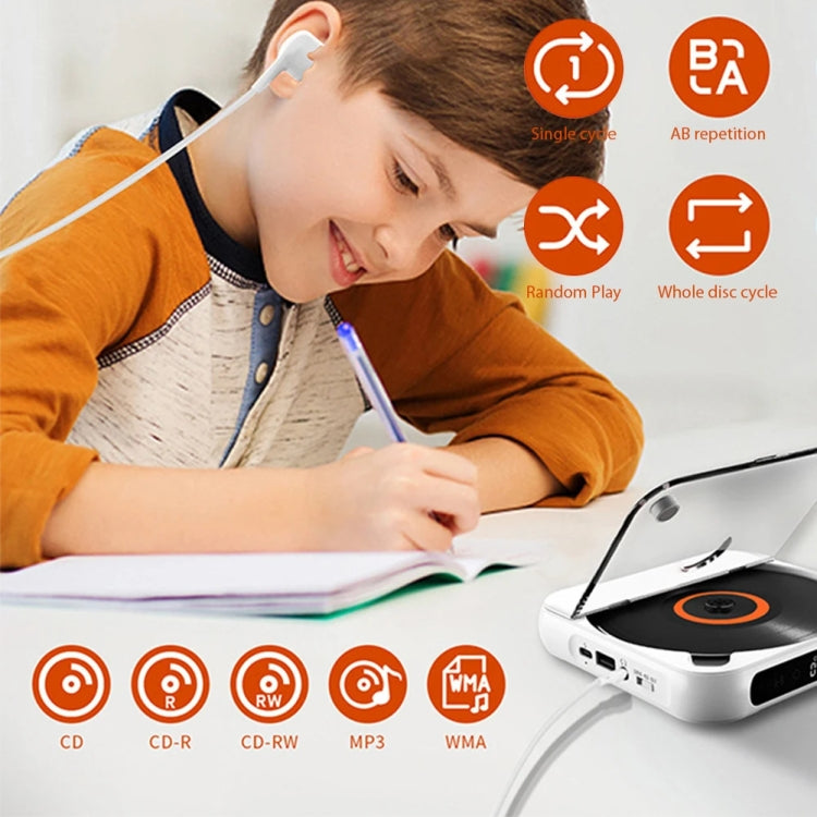 Kecag KC-918 Bluetooth CD Player Rechargeable Touchscreen Headphone Small Music Walkman(White) - free shipping - PMC TechLife - Order now!
