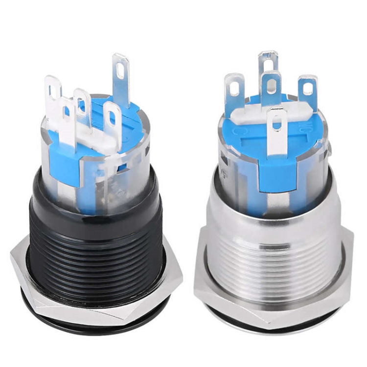 19MM Car Modification One-Button Start Switch Waterproof LED Metal Button(Black) - Car Switches by PMC TechLife | Online Shopping South Africa | PMC TechLife | Buy Now Pay Later Mobicred