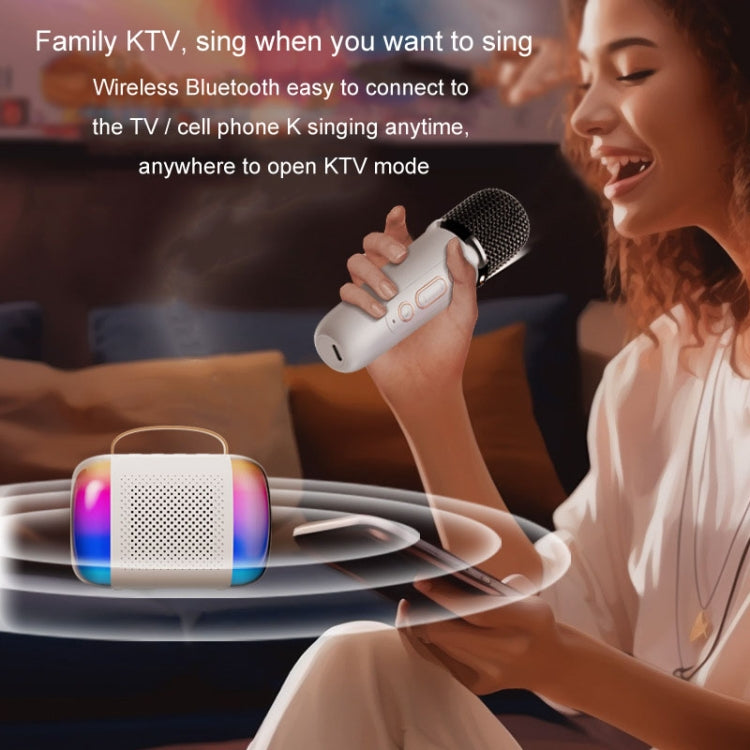 Y5 1 Microphone Portable Bluetooth Speaker Home And Outdoor Wireless Karaoke Audio(Pink) - Microphone by PMC TechLife | Online Shopping South Africa | PMC TechLife | Buy Now Pay Later Mobicred