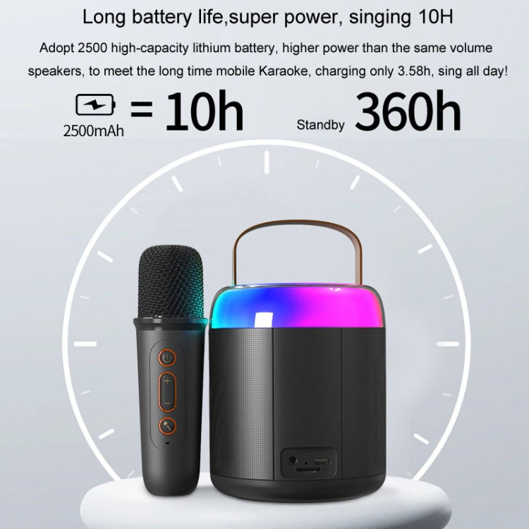 Home Portable Bluetooth Speaker Small Outdoor Karaoke Audio, Color: Y2 Black(Double wheat) - Microphone by PMC TechLife | Online Shopping South Africa | PMC TechLife | Buy Now Pay Later Mobicred