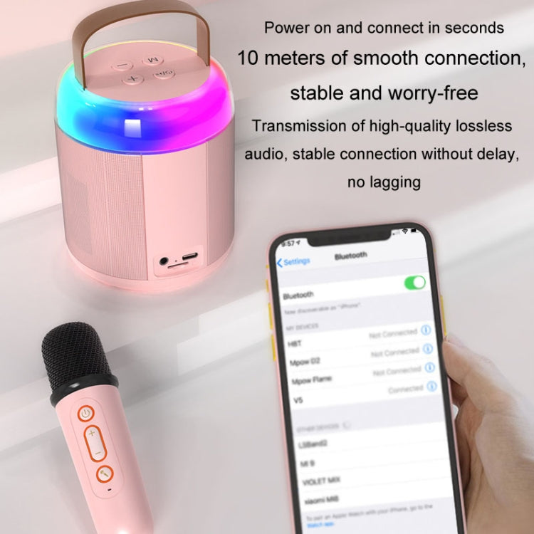 Home Portable Bluetooth Speaker Small Outdoor Karaoke Audio, Color: Y1 White(Monocular wheat) - Microphone by PMC TechLife | Online Shopping South Africa | PMC TechLife | Buy Now Pay Later Mobicred