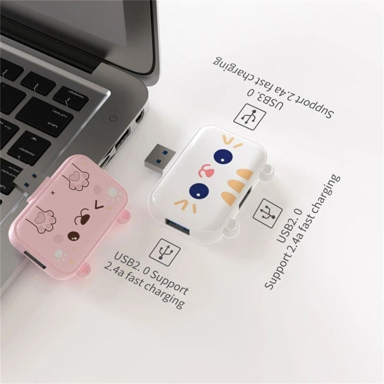 3 In 1 Type-C Docking Station USB Hub For iPad / Phone Docking Station, Port: 3C USB3.0+USB2.0 x 2 Pink - USB HUB by PMC Jewellery | Online Shopping South Africa | PMC Jewellery | Buy Now Pay Later Mobicred