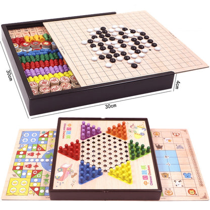 3 in 1 F Model Wooden Multifunctional Parent-Child Interactive Children Educational Chessboard Toy Set - Table Games by PMC Jewellery | Online Shopping South Africa | PMC Jewellery | Buy Now Pay Later Mobicred