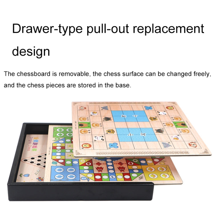 4 in 1 C Model  Wooden Multifunctional Parent-Child Interactive Children Educational Chessboard Toy Set - Table Games by PMC Jewellery | Online Shopping South Africa | PMC Jewellery | Buy Now Pay Later Mobicred