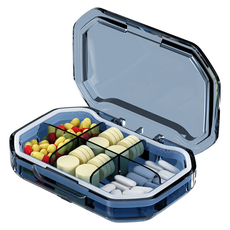 Portable Mini Compartmentalized Sealed Pill Box Weekly Morning And Evening Pill Capsule Dispensing Box, Style: 6 Grids Blue - free shipping - PMc TechLife - Order now!