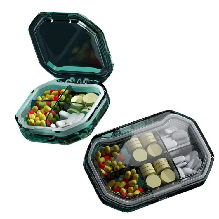 Portable Mini Compartmentalized Sealed Pill Box Weekly Morning And Evening Pill Capsule Dispensing Box, Style: 4 Grids Gray - free shipping - PMC TechLife - Order now!