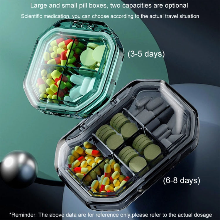 Portable Mini Compartmentalized Sealed Pill Box Weekly Morning And Evening Pill Capsule Dispensing Box, Style: 4 Grids Gray - Pill Boxes by PMC Jewellery | Online Shopping South Africa | PMC Jewellery