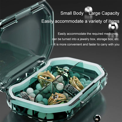 Portable Mini Compartmentalized Sealed Pill Box Weekly Morning And Evening Pill Capsule Dispensing Box, Style: 4 Grids Gray - Pill Boxes by PMC Jewellery | Online Shopping South Africa | PMC Jewellery