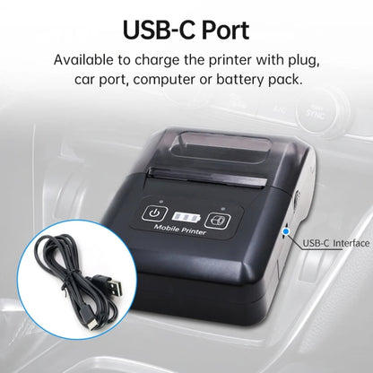 58mm Portable USB Charging Home Phone Bluetooth Thermal Printer(EU Plug) - Printer by PMC Jewellery | Online Shopping South Africa | PMC Jewellery | Buy Now Pay Later Mobicred