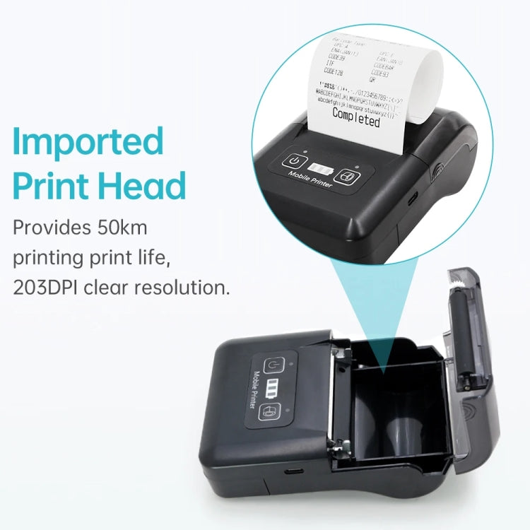 58mm Portable USB Charging Home Phone Bluetooth Thermal Printer(EU Plug) - Printer by PMC TechLife | Online Shopping South Africa | PMC TechLife | Buy Now Pay Later Mobicred