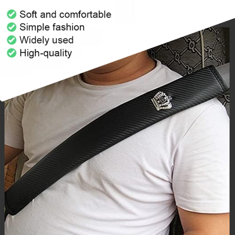 30cm Crown Carbon Fiber Car Leather Seat Belt Cover Shoulder Pads For Trucks - Seat Belts & Padding by PMC Jewellery | Online Shopping South Africa | PMC Jewellery | Buy Now Pay Later Mobicred