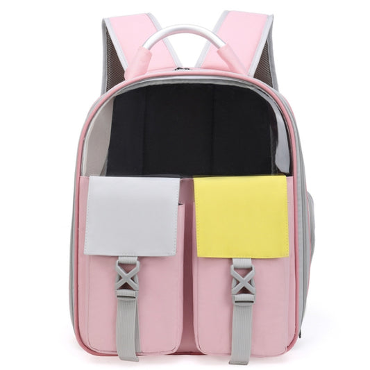 Pets Colorful Double Shoulder Bag Cats And Dogs Outing Carrying Capsule Backpacks(Model 6 Pink) - Pet Bags by PMC Jewellery | Online Shopping South Africa | PMC Jewellery | Buy Now Pay Later Mobicred