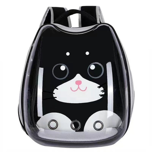 Cartoon Pattern Cat Transparent Pet Bag Space Capsule Portable Pet Backpack, Color: Black - Pet Bags by PMC Jewellery | Online Shopping South Africa | PMC Jewellery | Buy Now Pay Later Mobicred