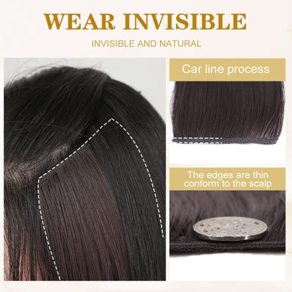 Invisible Pad Hair Roots Both Sides Puffy Wig Piece Faux Hair Extension Pad Hair Piece, Color: 20cm Natural Black - Wigs by PMC Jewellery | Online Shopping South Africa | PMC Jewellery