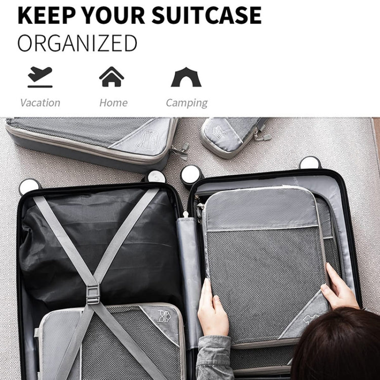 6 In 1 Compression Mesh Travel Cubes Clothes Underwear Packing Bags(Black) - Storage Bags by PMC TechLife | Online Shopping South Africa | PMC TechLife