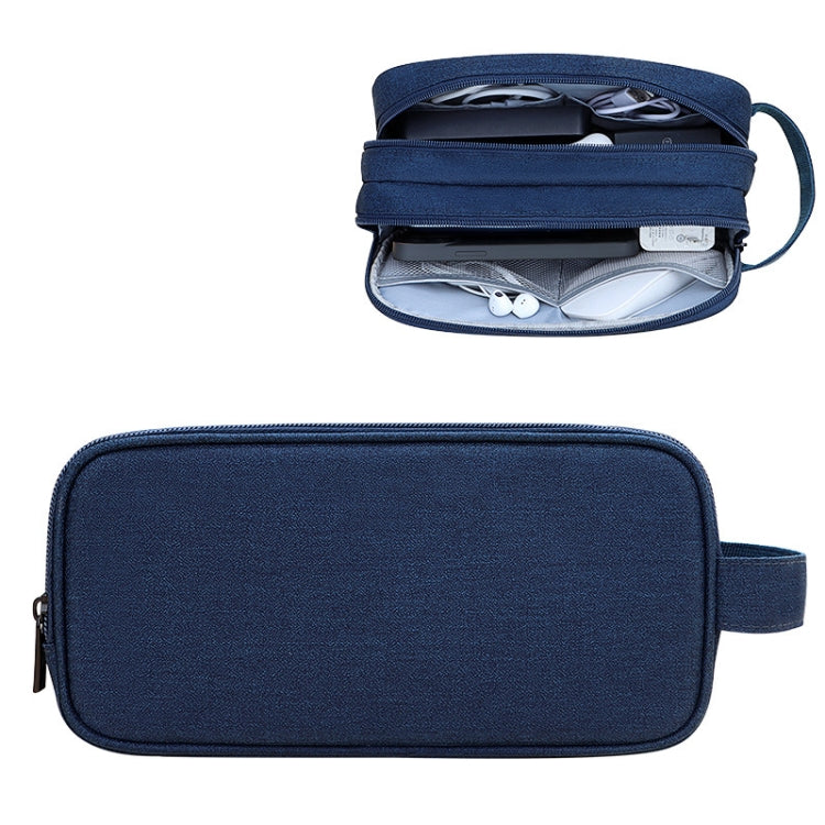 SM09 Double-layer Large Capacity Digital Accessories Storage Bag, Color: Navy Blue - Digital Storage Bag by PMC Jewellery | Online Shopping South Africa | PMC Jewellery | Buy Now Pay Later Mobicred