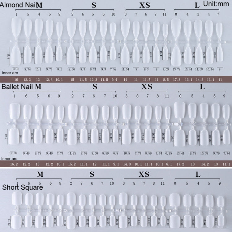 10pairs Of 100pcs/Box Frosted False Nails Artificial Tip, Shape: Short Square Circle L - free shipping - PMC Jewellery - Order now!