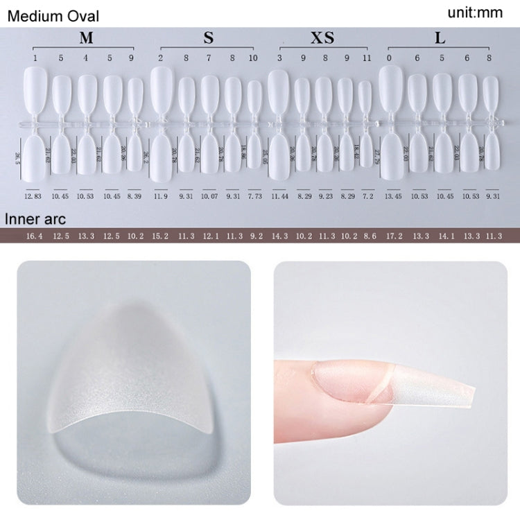 10pairs Of 100pcs/Box Frosted False Nails Artificial Tip, Shape: Short Ellipse XS - Nail Stickers by PMC Jewellery | Online Shopping South Africa | PMC Jewellery | Buy Now Pay Later Mobicred