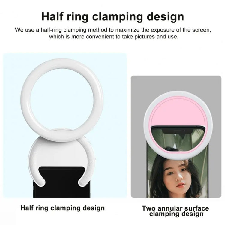 10cm Mobile Phone Fill Light Half-Ring Clip Type Unblocked Screen Lamp(Pink) - Selfie Light by PMC Jewellery | Online Shopping South Africa | PMC Jewellery | Buy Now Pay Later Mobicred