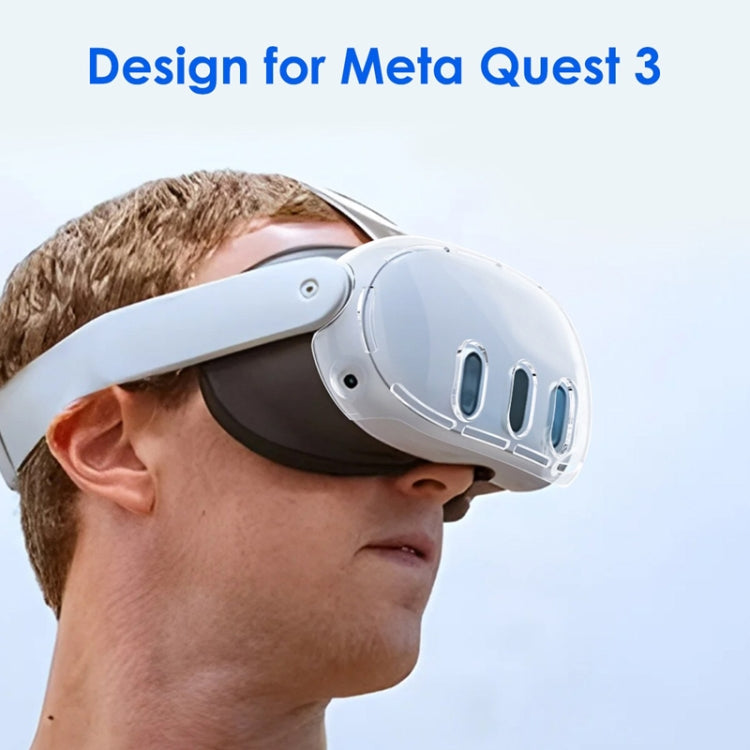 For Meta Quest 3 PC Protective Shell, Style: 7 In 1 (Ordinary Transparent Blue) - VR Accessories by PMC TechLife | Online Shopping South Africa | PMC TechLife | Buy Now Pay Later Mobicred