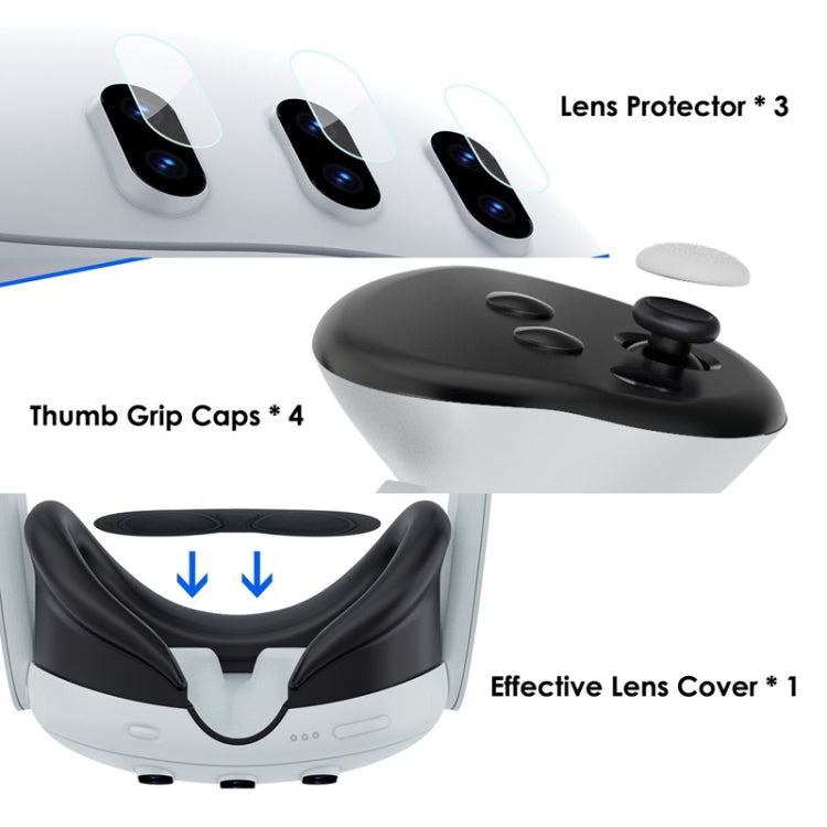 For Meta Quest 3 PC Protective Shell, Style: 7 In 1 (Glitter Transparent) - VR Accessories by PMC TechLife | Online Shopping South Africa | PMC TechLife