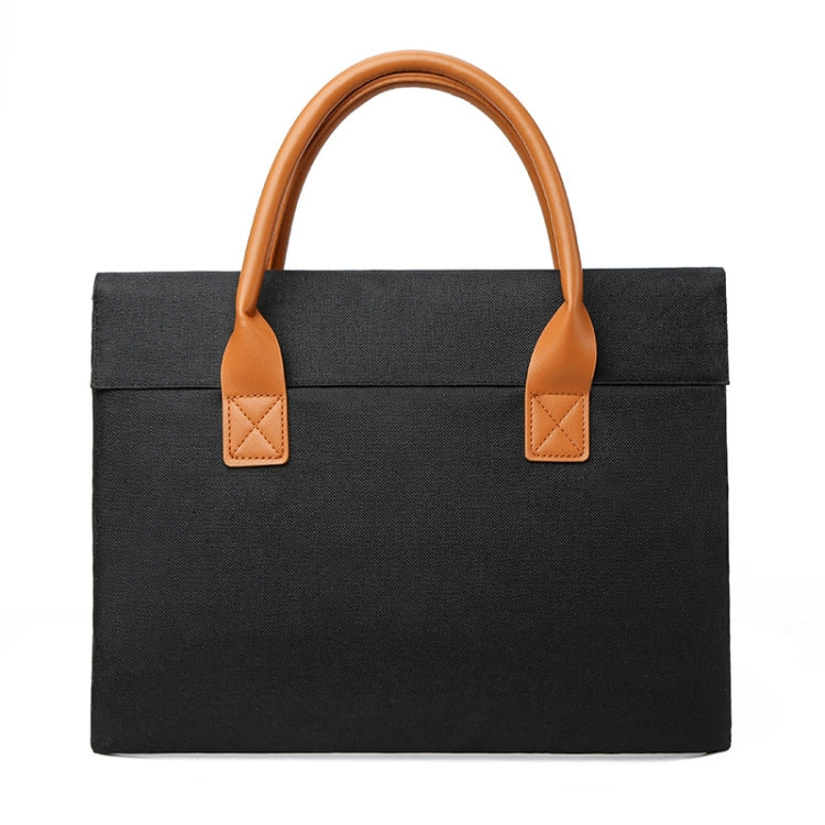 15.6 Inch Oxford Cloth Lightweight Portable Laptop Bag With PU Handle(Black) - 15.6 - 17 inch by PMC Jewellery | Online Shopping South Africa | PMC Jewellery | Buy Now Pay Later Mobicred