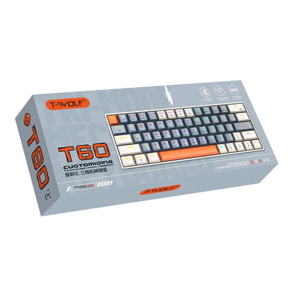 T-WOLF T60 63 Keys Office Computer Gaming Wired Mechanical Keyboard, Color: White - Wired Keyboard by T-WOLF | Online Shopping South Africa | PMC Jewellery | Buy Now Pay Later Mobicred