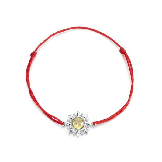 S925 Sterling Silver Sun And Moon Couple Braided Bracelet Jewelry, Model: BSB166-RD - Bracelets by PMC Jewellery | Online Shopping South Africa | PMC Jewellery