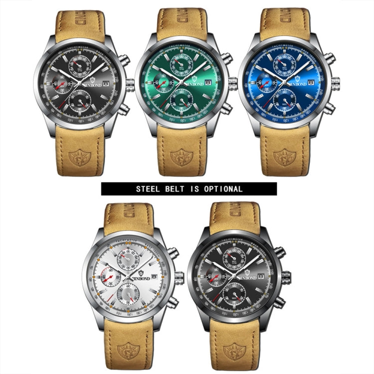 BINBOND B6022 30m Waterproof Luminous Multifunctional Quartz Watch, Color: Black Steel-Black - free shipping - PMC TechLife - Order now!
