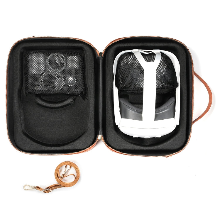 For Apple Vision Pro Headset Multifunctional Storage Bag Carrying Case(Brown) - VR Accessories by PMC TechLife | Online Shopping South Africa | PMC TechLife | Buy Now Pay Later Mobicred