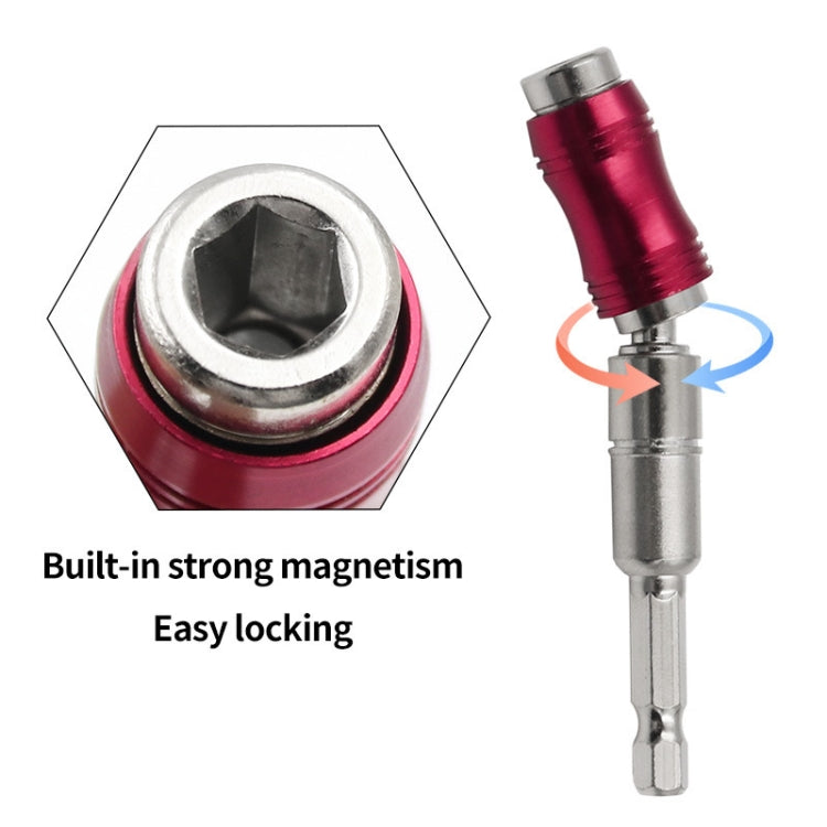 Hexagonal Shank Quick Release Self-Locking Joint Extension Rod Electric Drill Driver Extension Quick Conversion Bits(Silver+Red) - Screwdriver Tools by PMC TechLife | Online Shopping South Africa | PMC TechLife