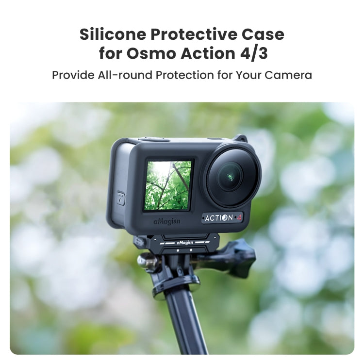 For DJI Osmo Action 4 / 3 aMagisn Silicone Protection Case Camera Protection Accessories(Black) -  by aMagisn | Online Shopping South Africa | PMC Jewellery | Buy Now Pay Later Mobicred