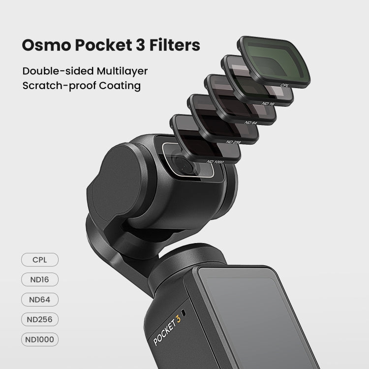 For DJI Osmo Pocket 3 aMagisn HD Double Sided Coated Filters Sports Camera Protective Goggles, Style: ND16+ND64+ND256 + CPL - Lens Accessories by aMagisn | Online Shopping South Africa | PMC Jewellery | Buy Now Pay Later Mobicred