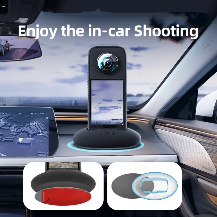 For Insta360 X3 aMagisn Car Base Sports Camera Accessories(Base+Double-sided Glue) - Mount & Holder by aMagisn | Online Shopping South Africa | PMC Jewellery | Buy Now Pay Later Mobicred