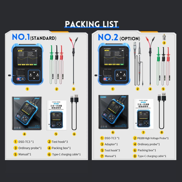 FNIRSI 3 In 1 Handheld Digital Oscilloscope LCR Transistor Tester, Specification: Standard - Digital Multimeter by FNIRSI | Online Shopping South Africa | PMC Jewellery | Buy Now Pay Later Mobicred