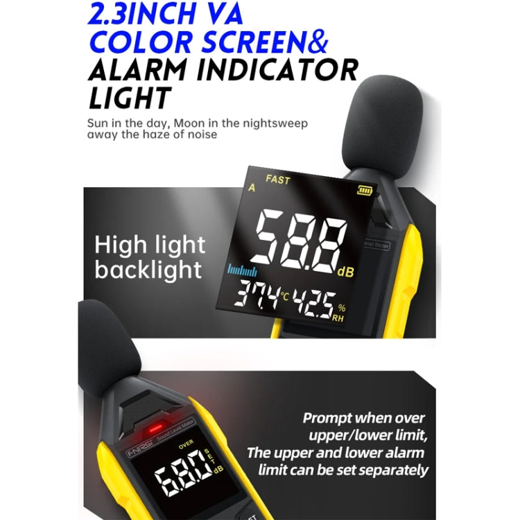 FNIRSI Noise Decibel Meter Home Volume Detector(Yellow) - free shipping - PMC TechLife - Order now!