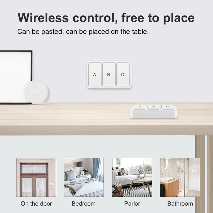 Zigbee Tuya Smart 3-key Situational Wireless Smart Switch(3 Road) - Smart Switch by PMC TechLife | Online Shopping South Africa | PMC TechLife | Buy Now Pay Later Mobicred