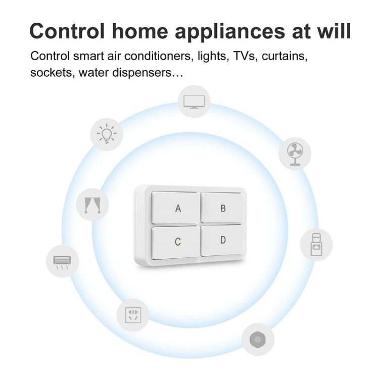 Zigbee Tuya 4-key Situational Remote Control Smart Switch(YSB34) - Smart Switch by PMC TechLife | Online Shopping South Africa | PMC TechLife | Buy Now Pay Later Mobicred